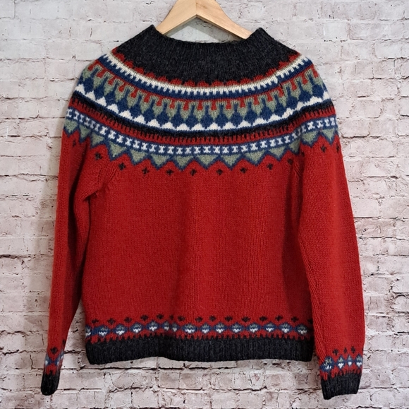 Vintage Eddie Bauer Fair Isle Nordic Ski Snowboard Sweater XS - Picture 2 of 9
